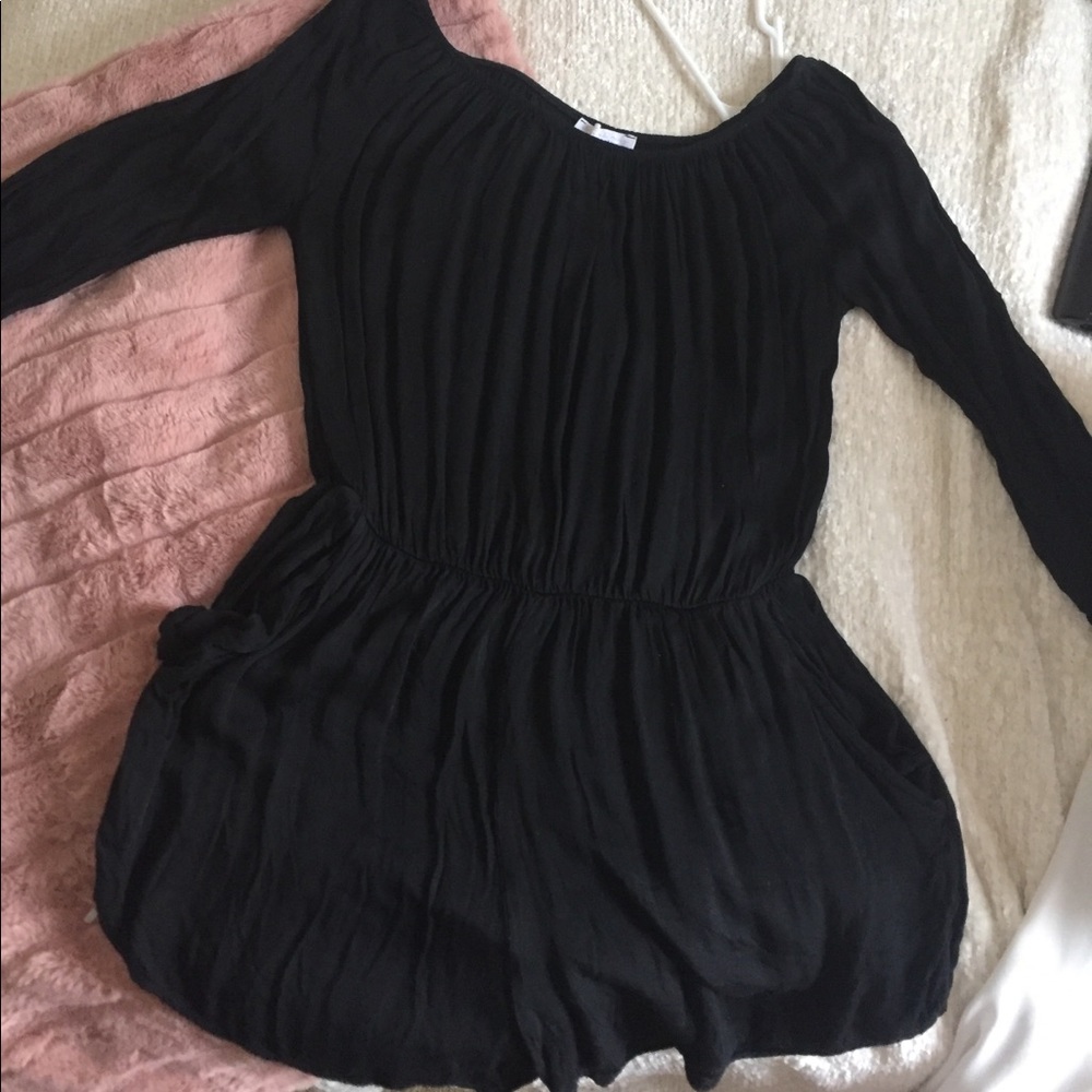 Black long sleeve romper